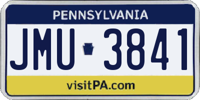 PA license plate JMU3841