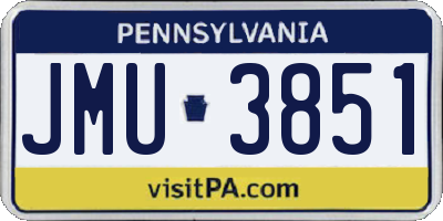 PA license plate JMU3851