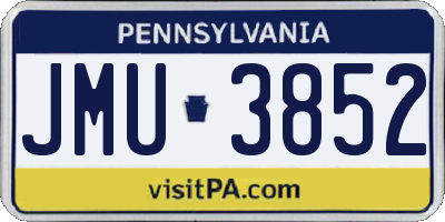 PA license plate JMU3852