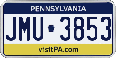 PA license plate JMU3853