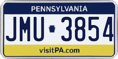 PA license plate JMU3854