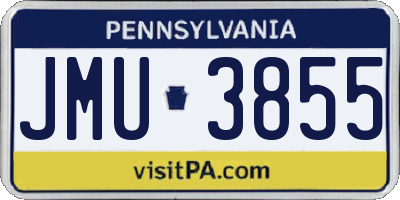 PA license plate JMU3855