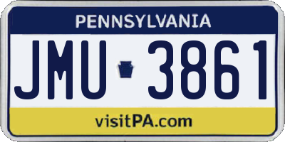 PA license plate JMU3861