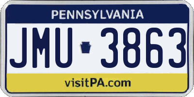 PA license plate JMU3863