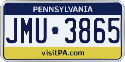 PA license plate JMU3865