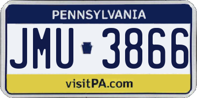 PA license plate JMU3866