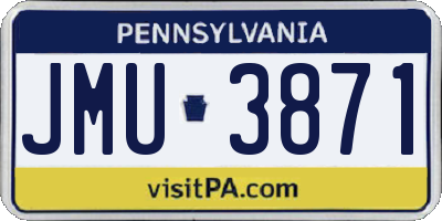 PA license plate JMU3871
