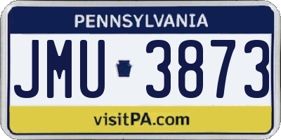 PA license plate JMU3873