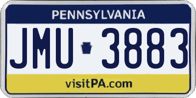PA license plate JMU3883