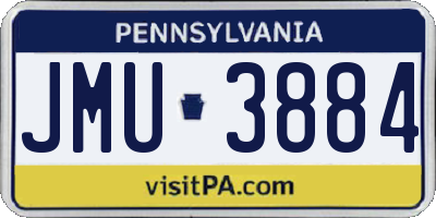 PA license plate JMU3884