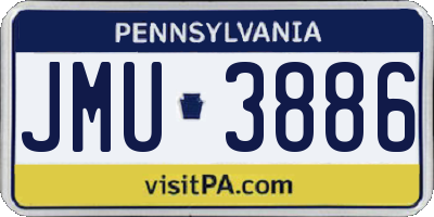 PA license plate JMU3886