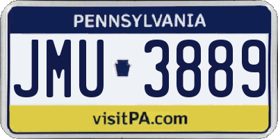 PA license plate JMU3889