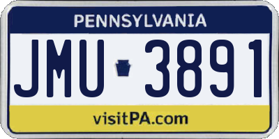 PA license plate JMU3891
