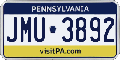 PA license plate JMU3892