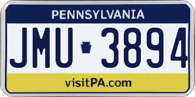 PA license plate JMU3894