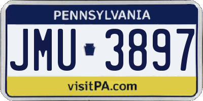 PA license plate JMU3897