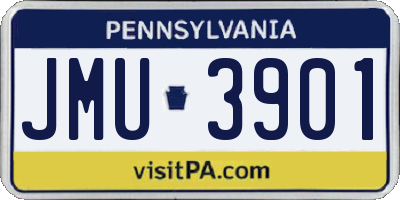 PA license plate JMU3901
