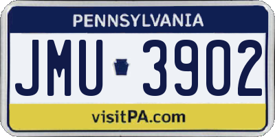 PA license plate JMU3902