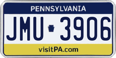 PA license plate JMU3906