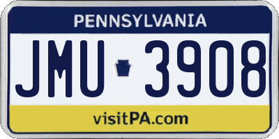 PA license plate JMU3908