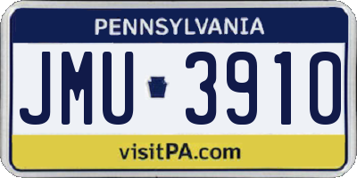 PA license plate JMU3910