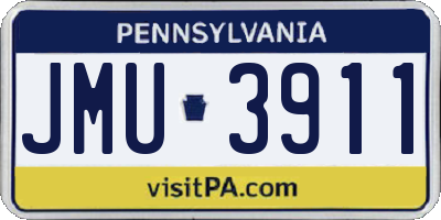 PA license plate JMU3911