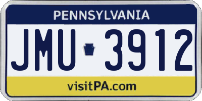 PA license plate JMU3912