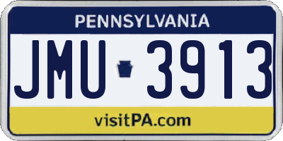 PA license plate JMU3913
