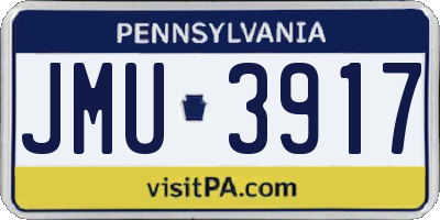 PA license plate JMU3917