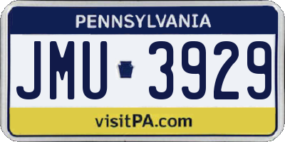 PA license plate JMU3929
