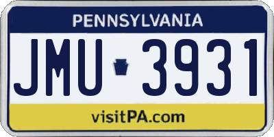 PA license plate JMU3931