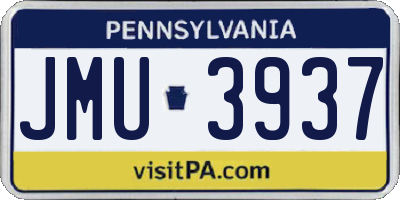 PA license plate JMU3937