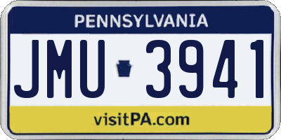 PA license plate JMU3941