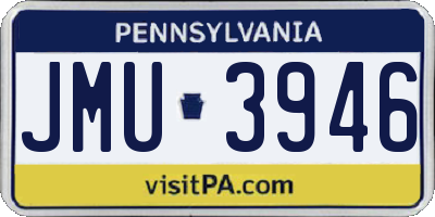 PA license plate JMU3946