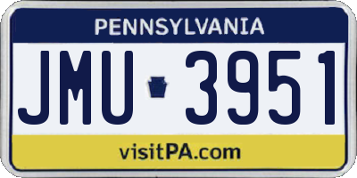 PA license plate JMU3951