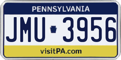 PA license plate JMU3956
