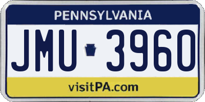 PA license plate JMU3960