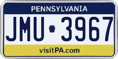 PA license plate JMU3967