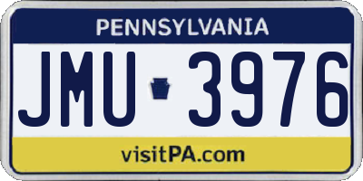 PA license plate JMU3976