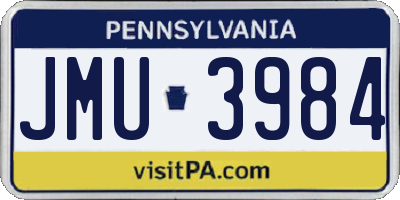 PA license plate JMU3984