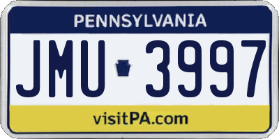 PA license plate JMU3997