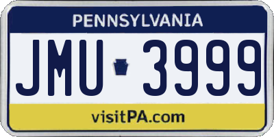 PA license plate JMU3999