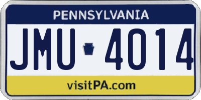 PA license plate JMU4014