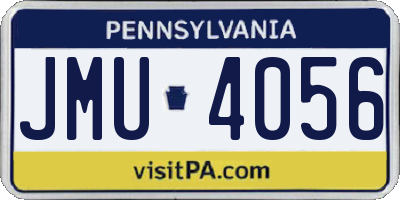 PA license plate JMU4056