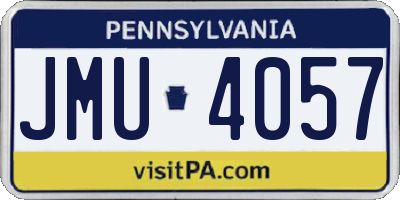 PA license plate JMU4057