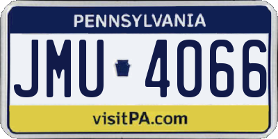 PA license plate JMU4066