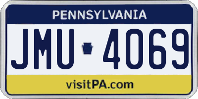PA license plate JMU4069