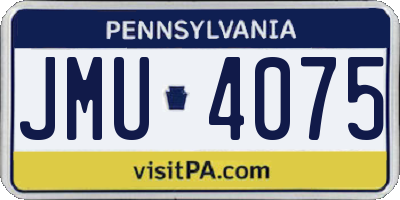 PA license plate JMU4075