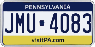 PA license plate JMU4083