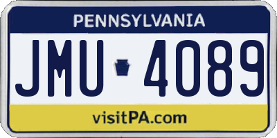 PA license plate JMU4089